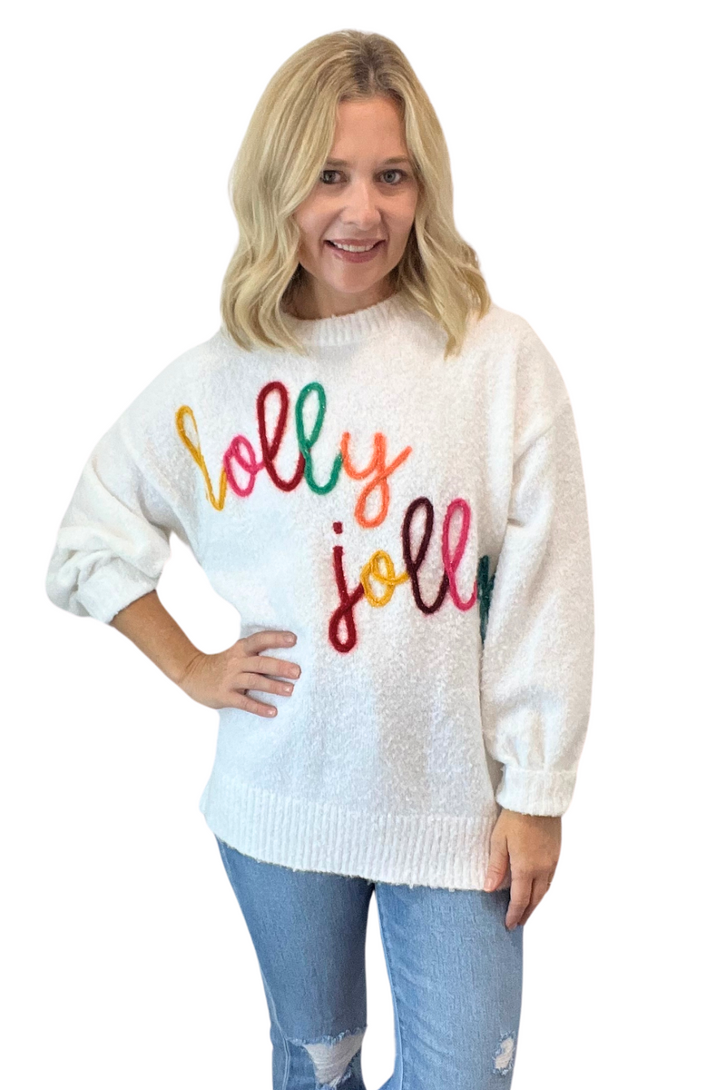 Holly Jolly Oversized White Sweater