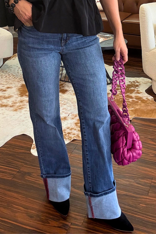 Mica Cuffed Wide Leg Jeans