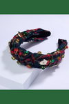 Knotted Plaid Christmas Headband