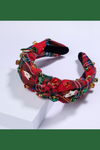 Knotted Plaid Christmas Headband