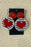 Beaded Heart and Lips Earrings