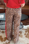 Leopard Adjustable Waist Wide Leg Pants