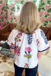 Short Sleeve Button Down Floral Print Top