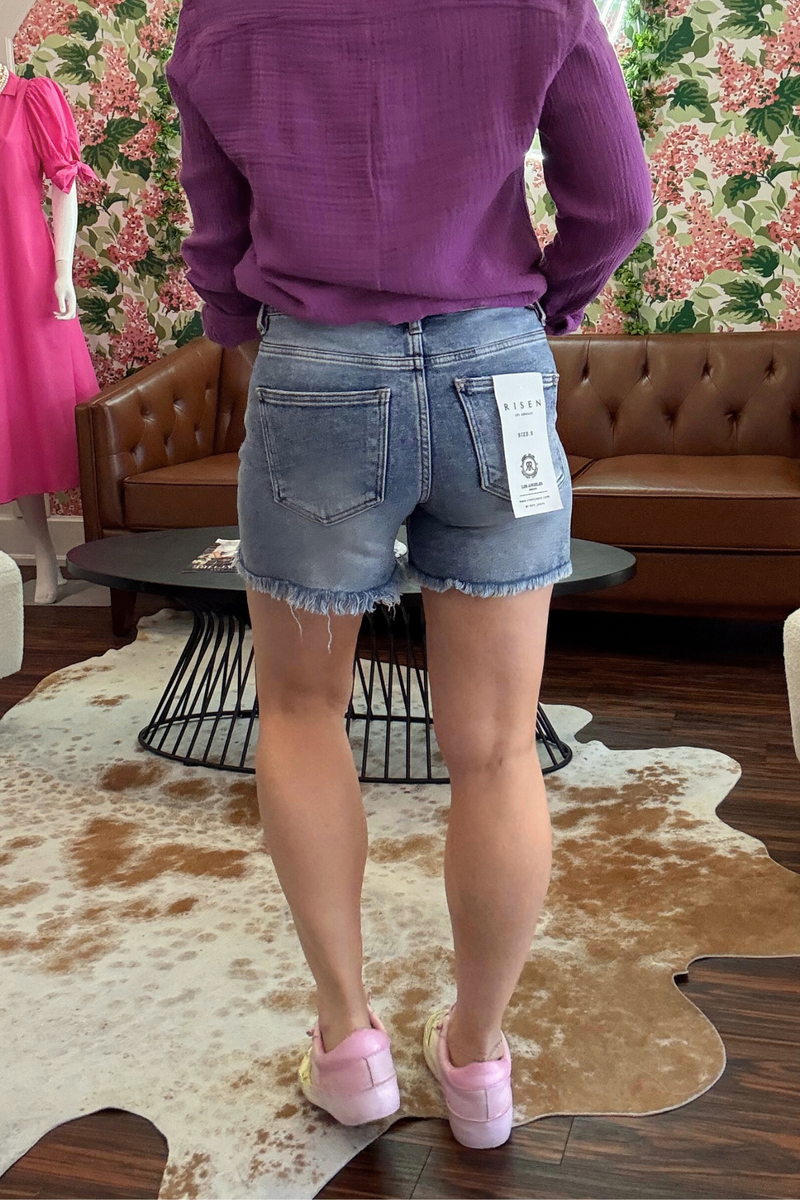 Tummy Control Denim Shorts