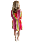 Pleated Mini Dress with Cape