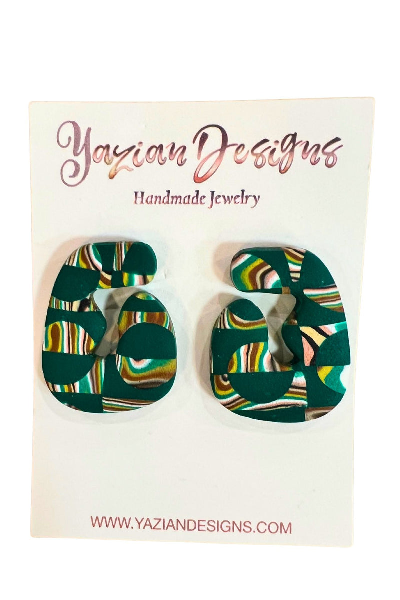 Yazian Designs Green Earrings