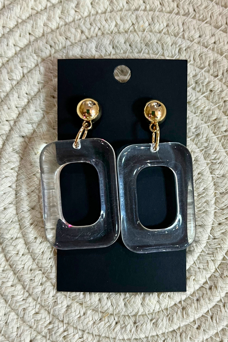 Clear Rectangle Acrylic Earrings