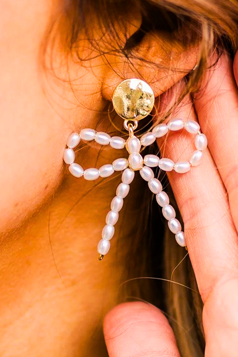 Michelle McDowell Pearl Bow Earrings