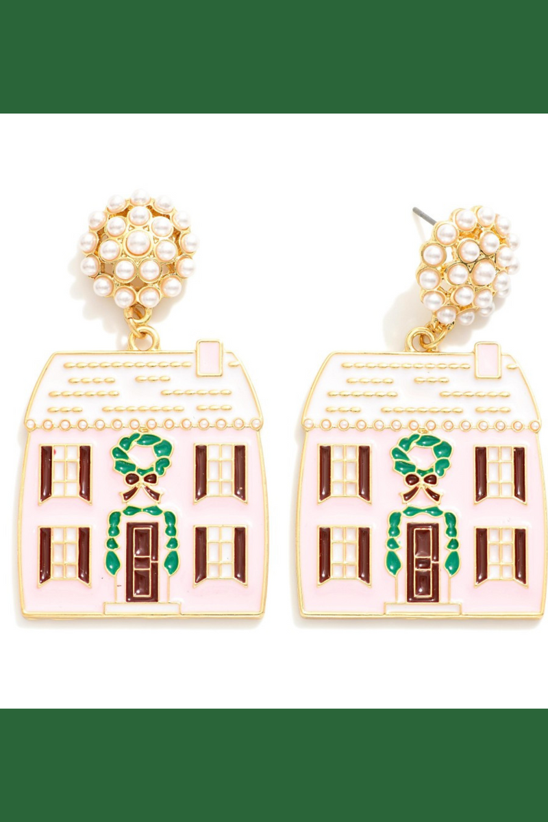 Christmas House Earrings