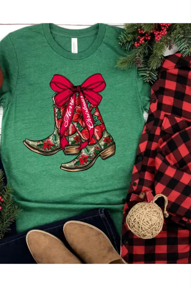 Cowboy Boot Christmas Tee