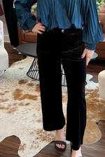 Black Velvet Wide Leg Pants