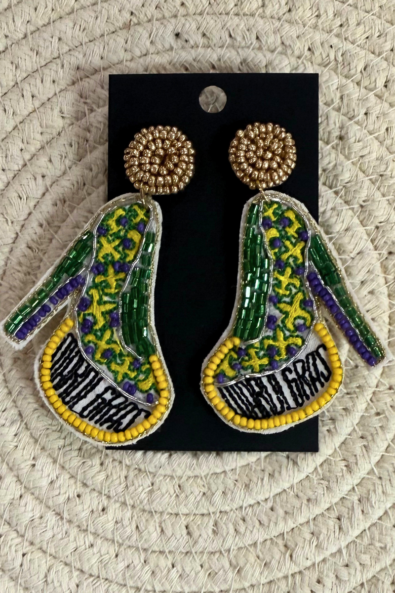 Mardi Gras High Heel Earrings