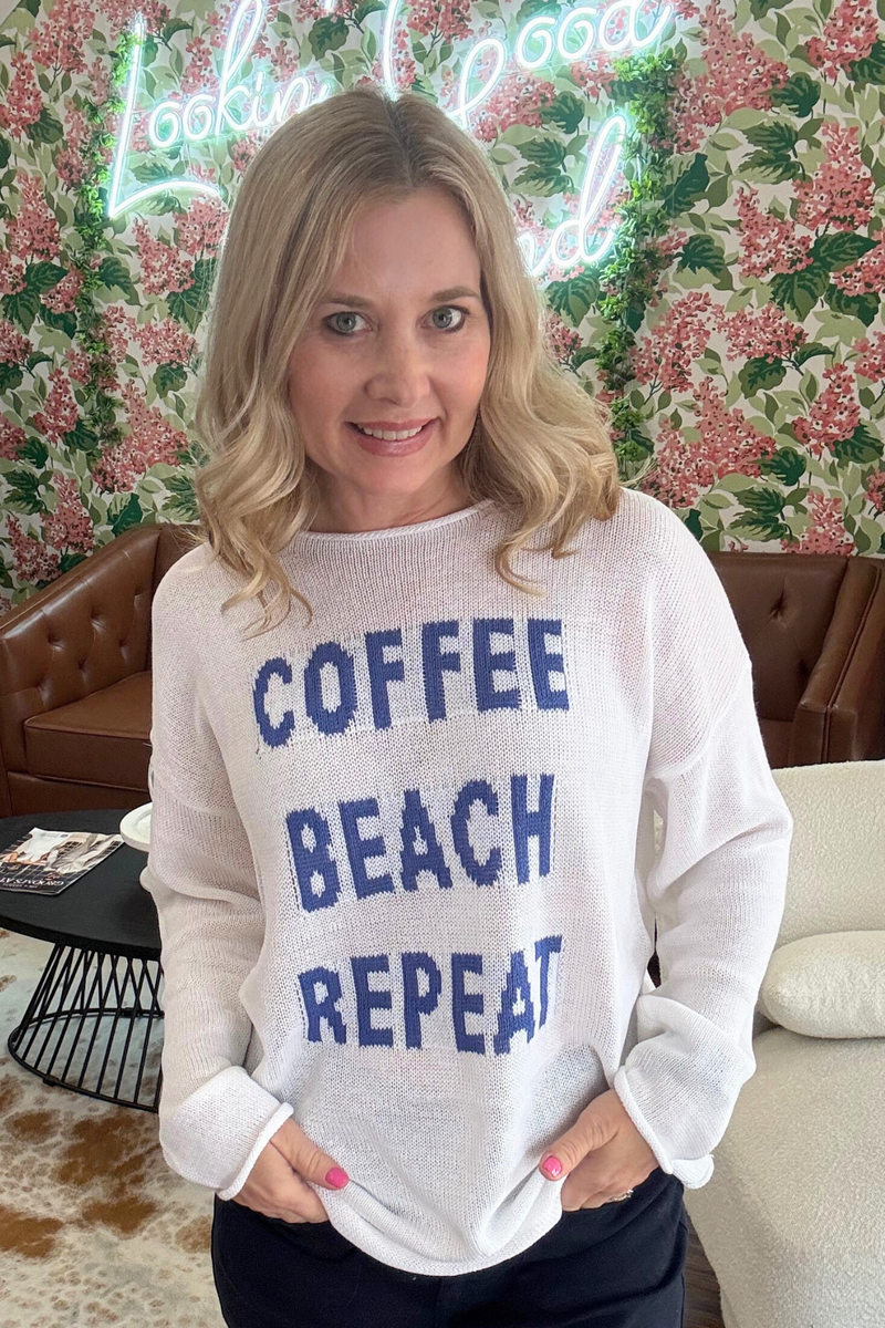 Coffee Beach Repeat Light Weight Sweater